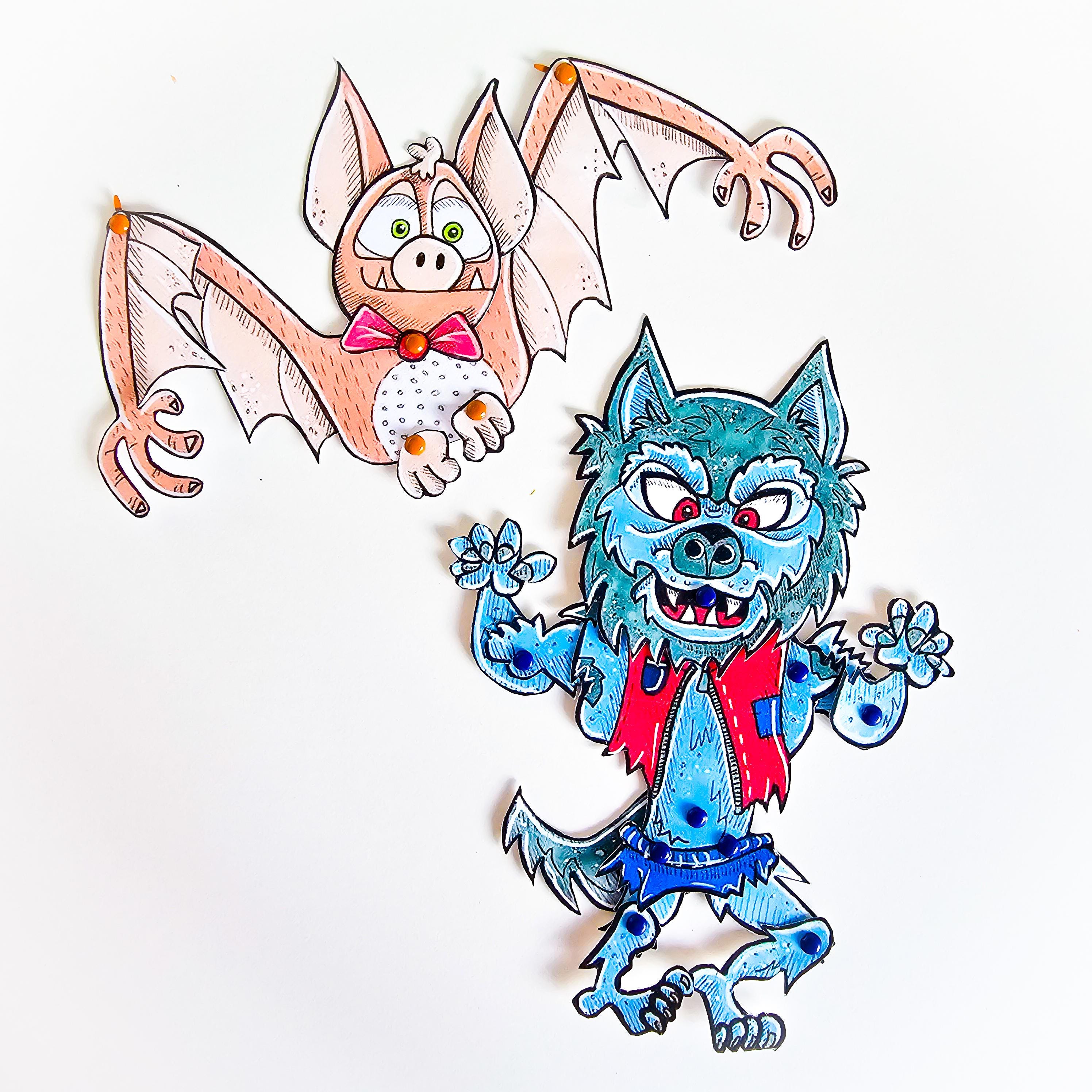 DIY Printable Werewolf Paper Puppet – Halloween Articulated Doll Wolf ...