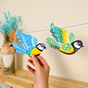 Garden bird garland gift for bird lovers and nature enthusiasts