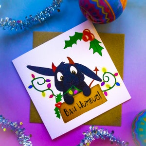 Carte de voeux de Noël Bah Humbug Rabbit Bunny