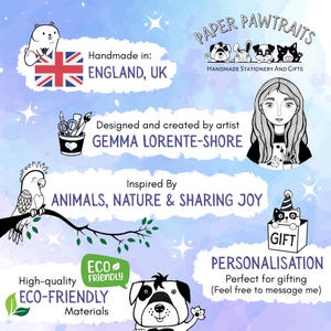 Papwer Pawtraits Handmade in the UK stationery and personalised home decor gifts