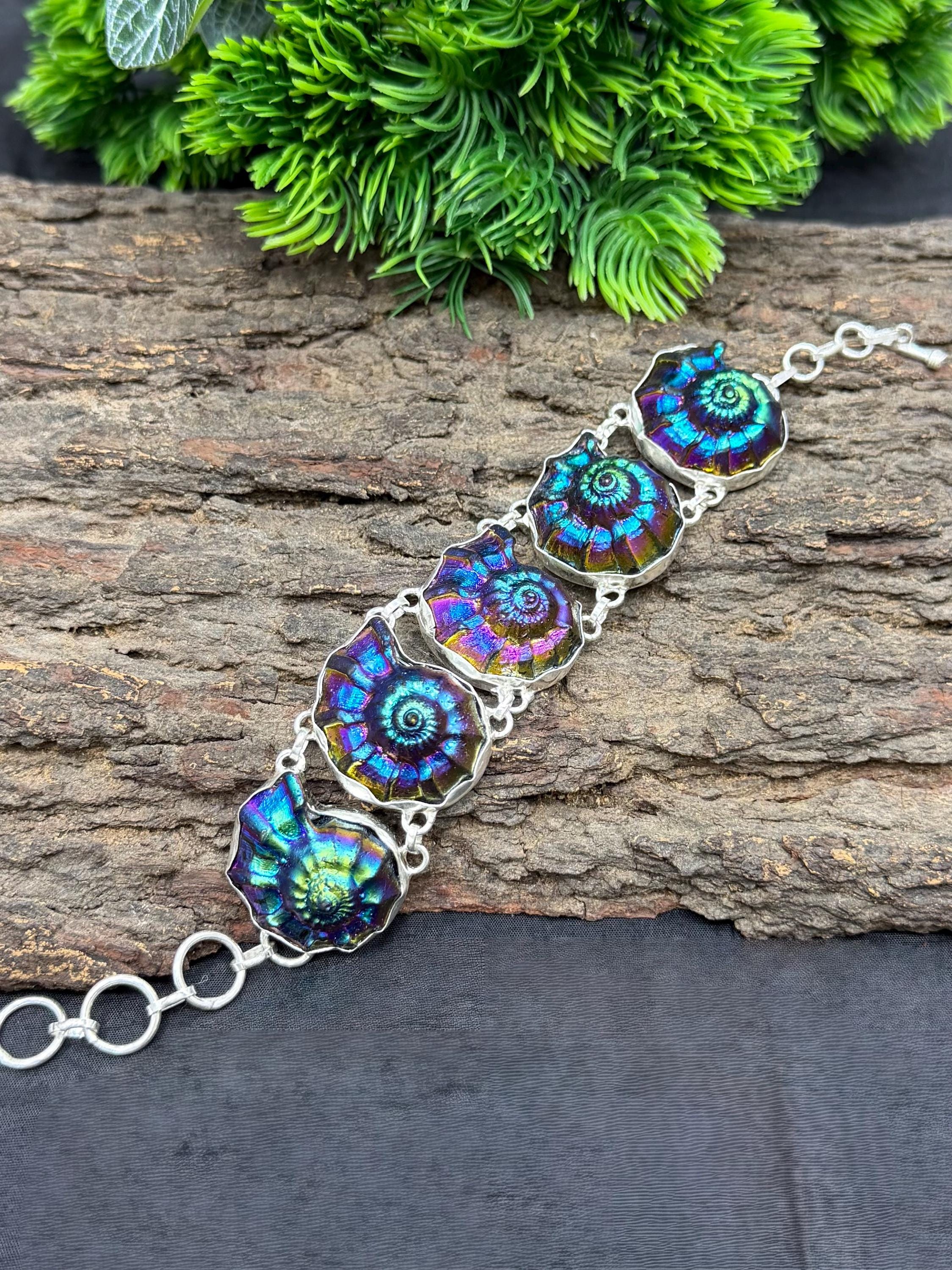アンモライト ブレスレット オーバルカット アンモライトブレスレット - Etsy 日本