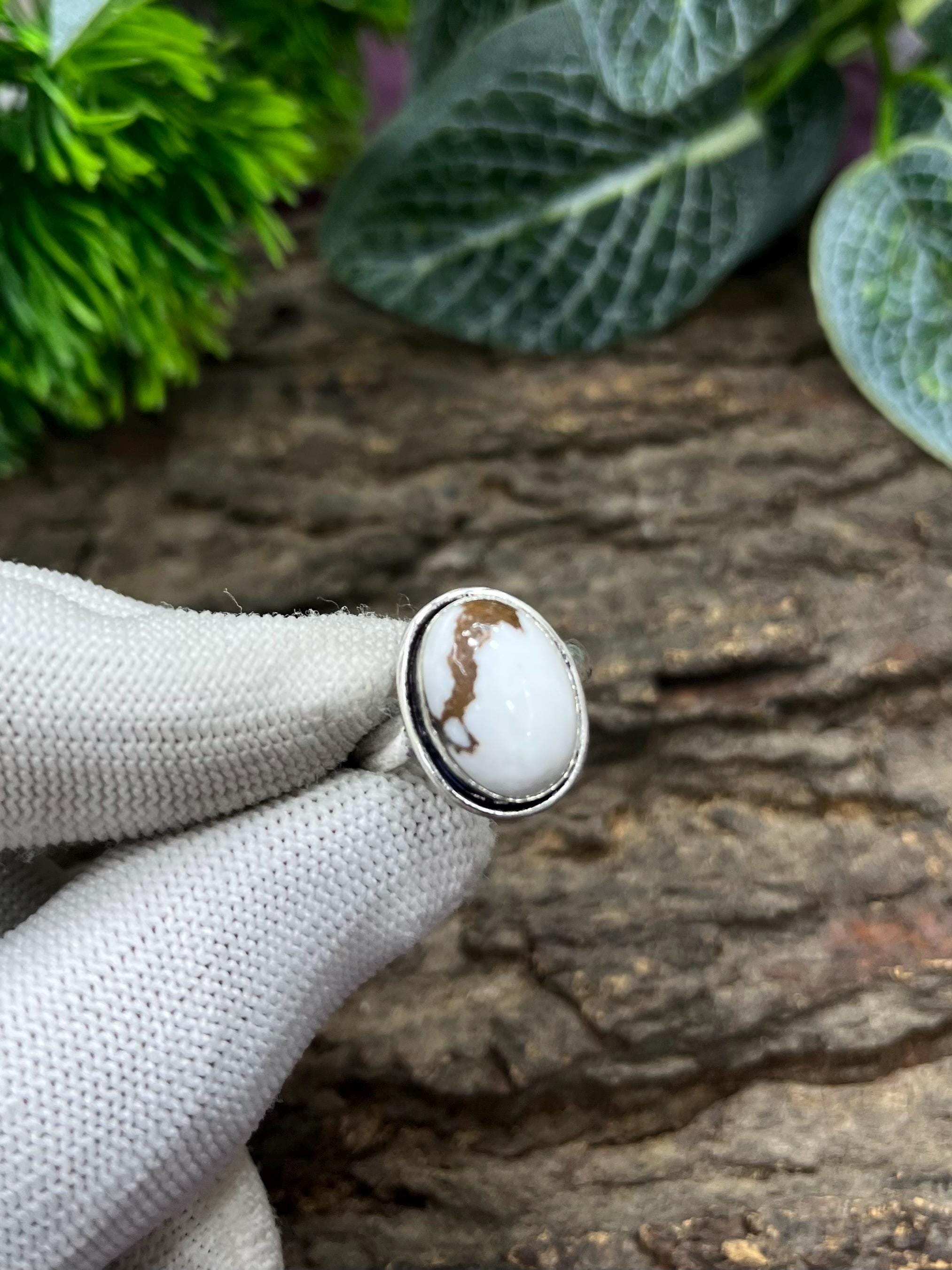 Wild Horse Magnesite Ring • 925 Sterling Silver Plated Gemstone