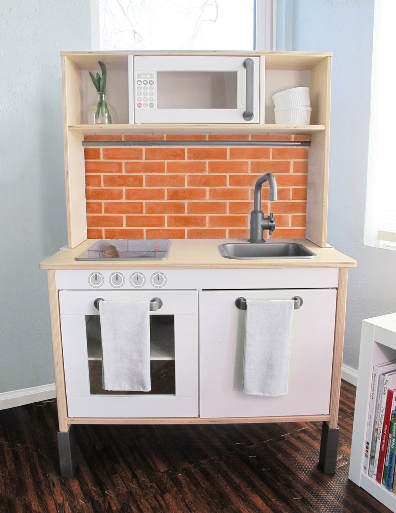 Brick Printed Backsplash Board For Ikea Duktig Play Kitchen Etsy