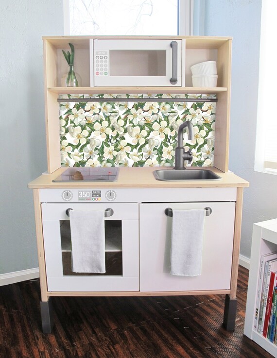 White Blossom Printed Backsplash Board For Ikea Duktig Play Etsy