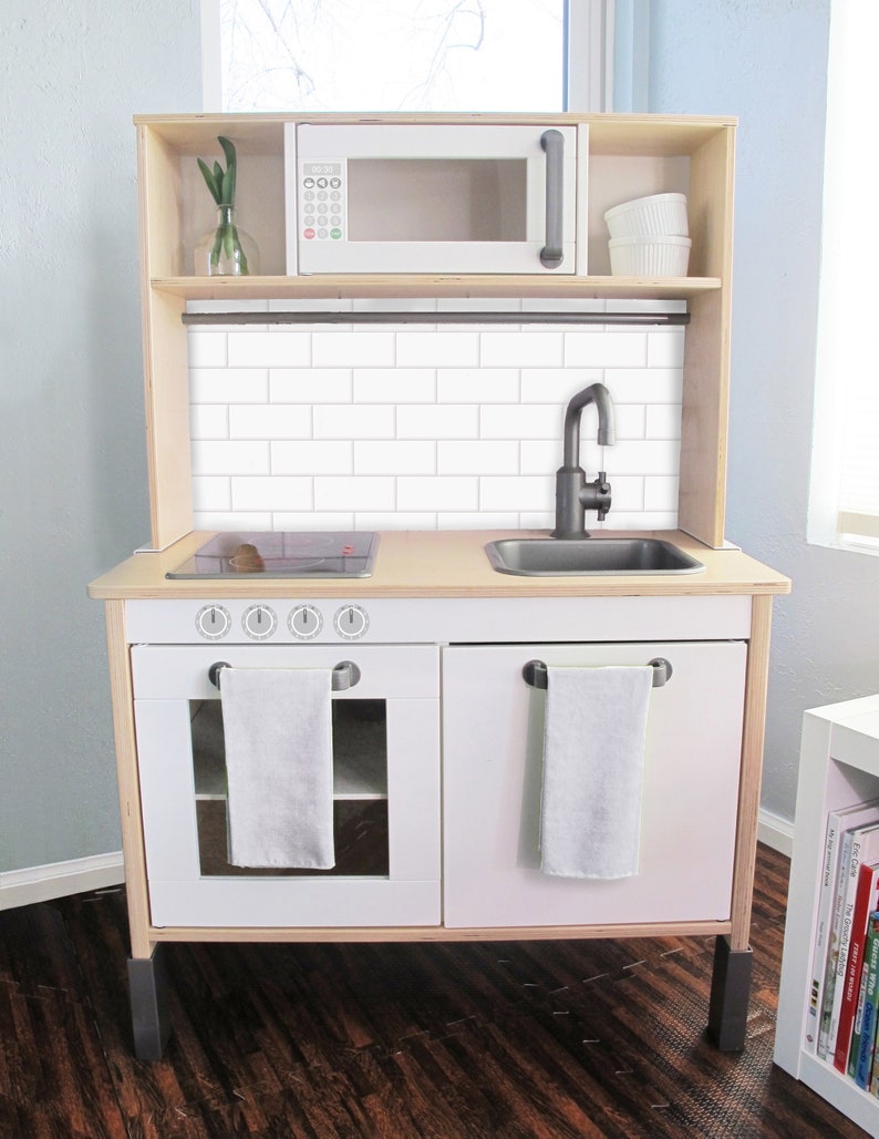 Subway Tile Printed Backsplash Board For Ikea Duktig Play Image 0