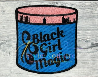 Black Girl Magic Embroidered Patch, Iron On Applique (4x3.5 inches)