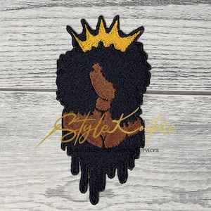 Crown Patch, Queen Patch, Melanin Patch, Embroidered Patch, Custom Embroidered Patches, Custom Patch, Sew on Patch, Iron on Patch