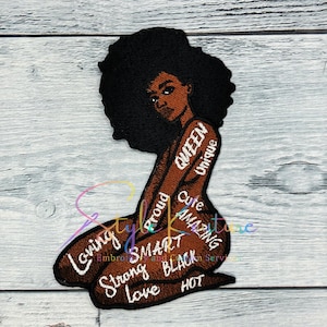 Queen embroidered patches, Self-love Awareness Patch, Melanin Patches, Custom Patches, Embroidered Patches, Black Girl patches, Patches