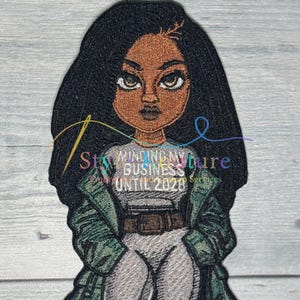 Standing on business ,Queen Patch, Melanin Patch, Embroidered Patch, Custom Embroidered Patches, Custom Patch, Sew on Patch, Iron on Patch