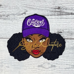 Queen Patch, Melanin Patch, Embroidered Patch, Custom Embroidered Patches, Custom Patch, Sew on Patch, Iron on Patch