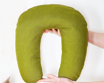 Organic Buckwheat Neck Pillow: Linen-Cotton Travel Bolster