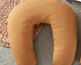 Poszewka na poduszkę podróżną z lnu: zapinana na zamek, bez wypełnienia