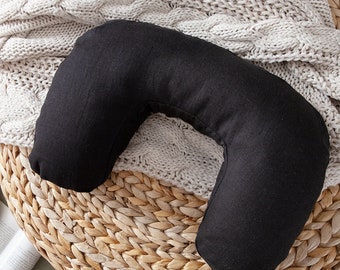 Buckwheat pillow undyed cotton cover-adjustable neck support, Organic Travel cushion u shape