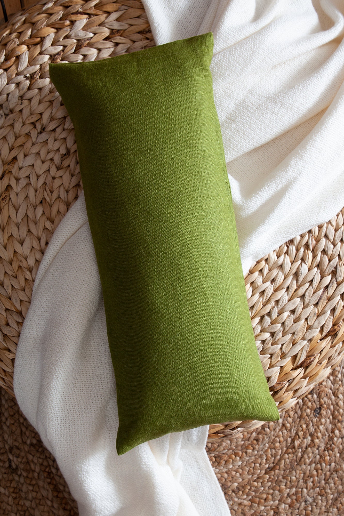 Buckwheat Half Bolster Pillow/massage Pillow/knee Ankle Lumbar Neck Half  Cylinder/linen Zippered Pillow Case/natural Eco-friendly Gift 