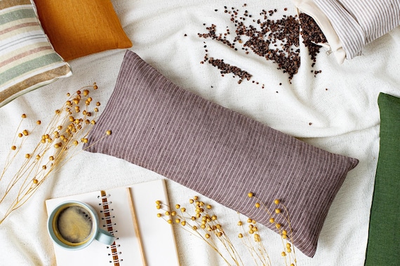 Buckwheat Neck Pillow, Small Travel Pillow, Linen Buckwheat Pillow, Adjustable Filling