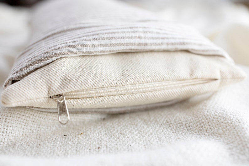 Buckwheat pillow with undyed cotton inside cover-adjustable neck support, Small-Japanese bolster pillow image 4