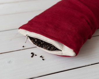 Organic Buckwheat Neck Pillow Small Travel Bolster Adjustable cushion