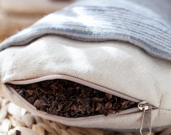Organic Buckwheat Neck Pillow: Natural Linen Travel Support Pillow