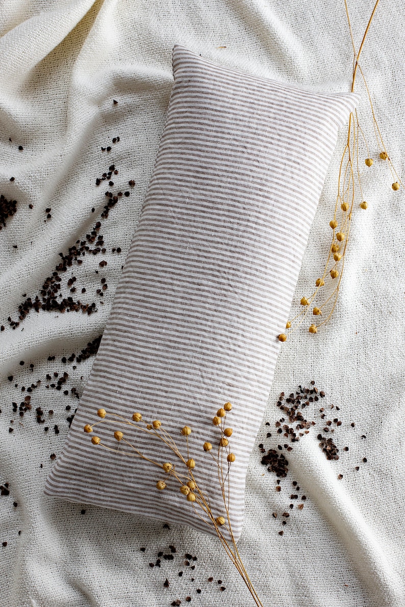 Buckwheat pillow with undyed cotton inside cover-adjustable neck support, Small-Japanese bolster pillow image 3
