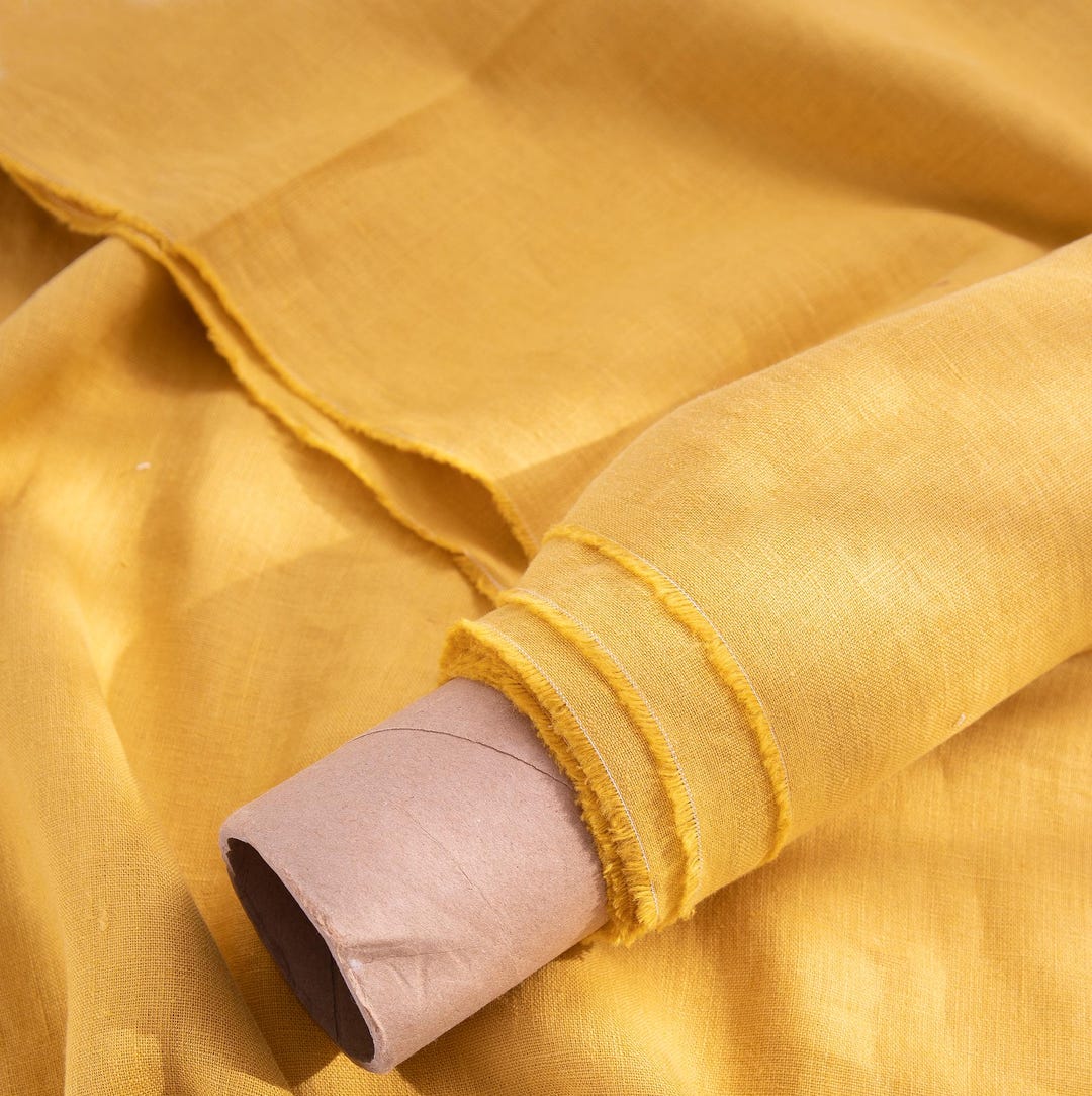 Banana Yellow Medium Weight Linen Fabric