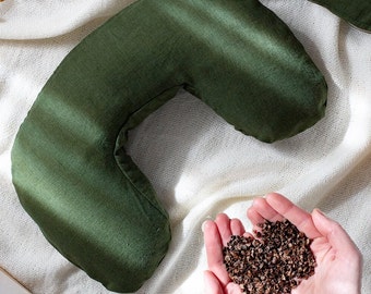 Neck pillow covers with zipper U shape linen cotton travel pillowcase