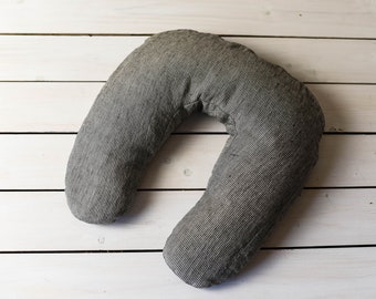 Buckwheat pillow.Neck cushion. U shaped travel linen pillow