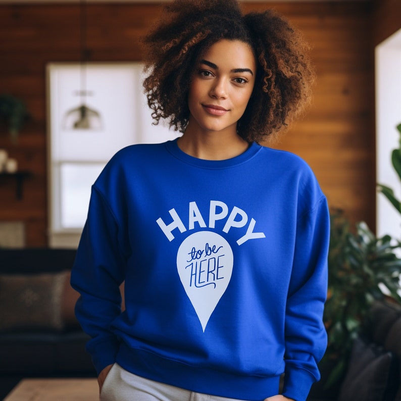 Positive Words Of Affirmation Sweater Gifts For Women Sweatshirt Gifts For Men Sweater For Nature Lover Minimal Sweatshirt For Birthday Gift Blue