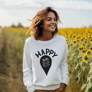 Positive Words Of Affirmation Sweater Gifts For Women Sweatshirt Gifts For Men Sweater For Nature Lover Minimal Sweatshirt For Birthday Gift White