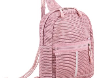 pink mesh backpack