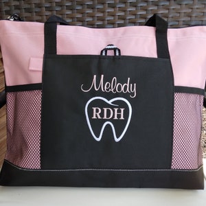 Personalized Dental Tote Bag: Embroidered Tooth, Hygienist Gift