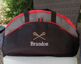 Lacrosse Bag Personalized Duffel Bag Sports Bag Kids Duffle Bag Boys Mens Monogrammed Duffel Bag Gym Bag