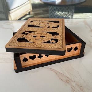 Playing Card Box, Custom Keepsake Box, Playing Cards Holder, Poker Cards Box, Poker gifts, Card storage Box, Card Deck Box, Poker Night Gift