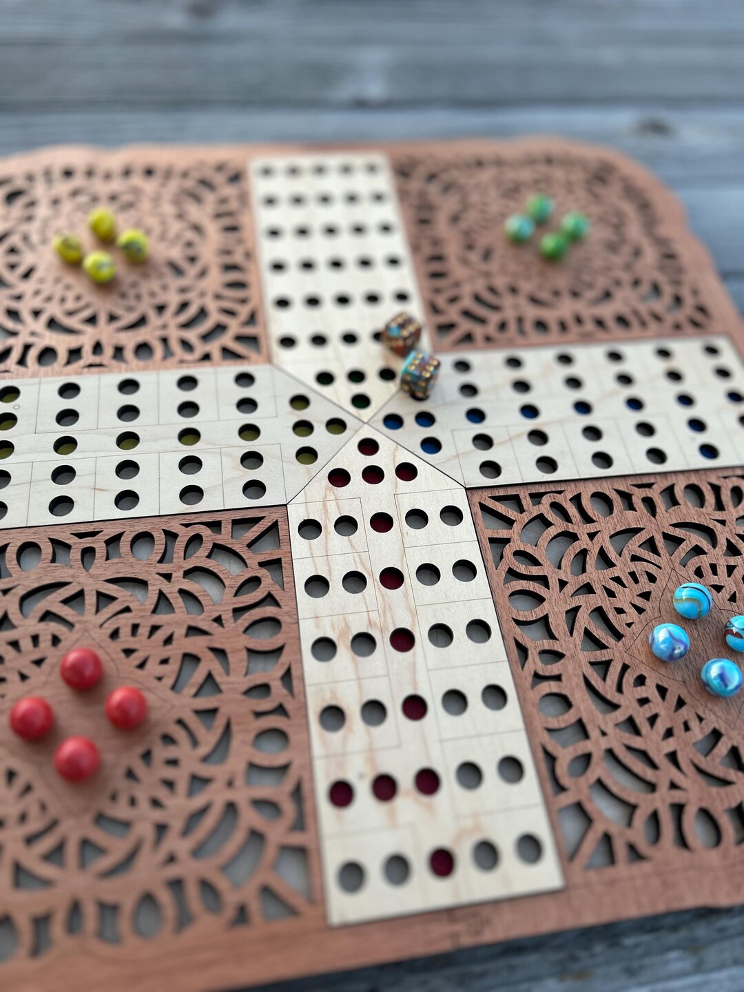 Handcrafted Wood Family Game With Storage Box | Rustic Cabin Gift ...