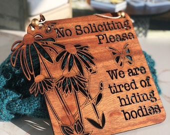 Divertido cartel de "Prohibido solicitar" para la puerta: decoración sarcástica para el hogar, regalo divertido para compañeros de trabajo, decoración divertida para la oficina.