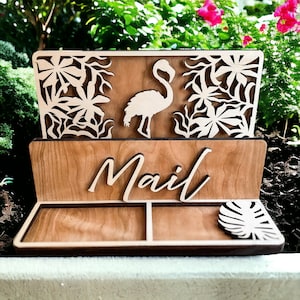 Mail Holder | Entryway Organizer | Mail Organizer | Mail Key Holder | Letter Holder | Wood Mail Organizer | Mail and Trinket Tray