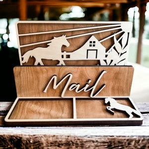 Mail Holder | Entryway Organizer | Mail Organizer | Mail Key Holder | Letter Holder | Wood Mail Organizer | Mail and Trinket Tray