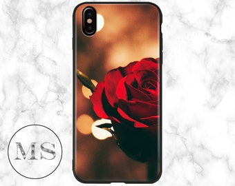 Red Rose, Romantic Flower, Floral, girly, Solid case for iPhone X, 8, 8 Plus, 7, 7 Plus, 6s, 6s Plus, 6, 6 Plus, 5, 5s, SE, botanical,