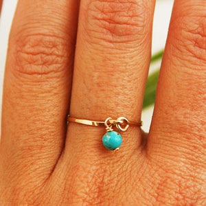 Turquoise ring, gold ring, silver ring, gemstone ring, thin ring, 14k gold filled ring, stacking ring, wedding, thin ring, everyday ring