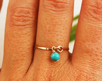 Turquoise ring, gold ring, silver ring, gemstone ring, thin ring, 14k gold filled ring, stacking ring, wedding, thin ring, everyday ring