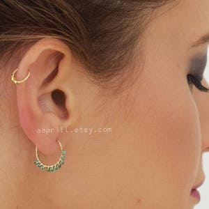 Hoop earrings, coral hoops, turquoise hoops, gold hoops, silver hoop earrings, tiny hoops, medium hoop earrings, gold hoop earrings