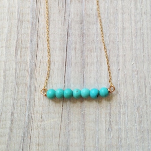 Turquoise necklace, gold necklace, silver turquoise and gold, bridesmaid jewelry, bridal pendant, best friend necklace, 14k gold necklace