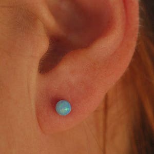Opal earrings, bridesmaid gift, bridesmaid jewelry, gold stud earrings, silver opal studs, blue opal earrings, everyday earrings, minimalist