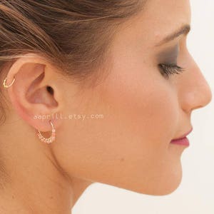 14k Gold Filled Hoop earrings/gold hoop earrings/minimalist earrings/hollow tube/hoop earrings lightweight earrings coral hoop earrings image 9