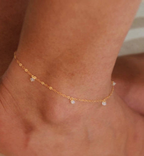 Gold anklet, silver anklet, Gypsy Anklet, Boho Anklet, Beach Anklet, Gift Anklets Ankle Bracelets Girlfriend Gift