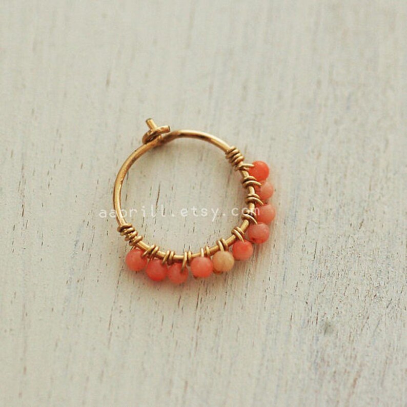 14k Gold Filled Hoop earrings/gold hoop earrings/minimalist earrings/hollow tube/hoop earrings lightweight earrings coral hoop earrings image 8