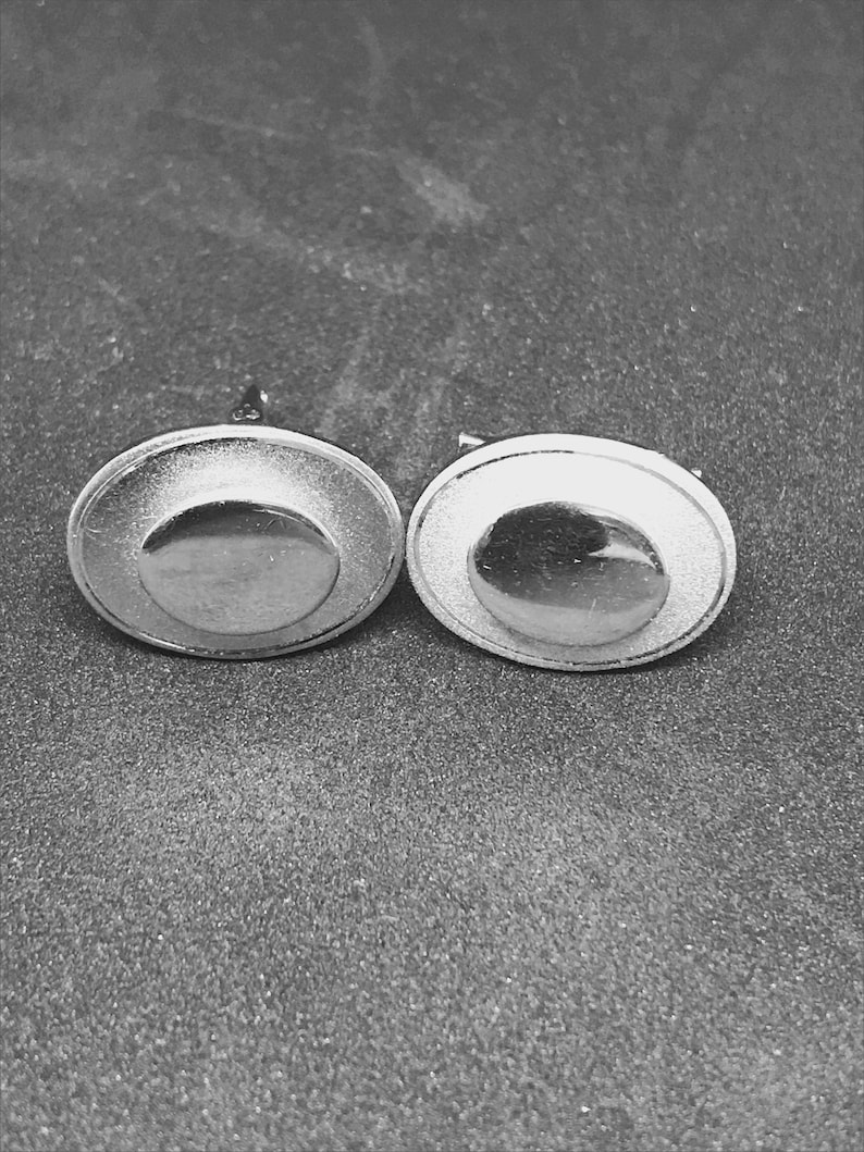 Vintage Silver Oval Cuff Links