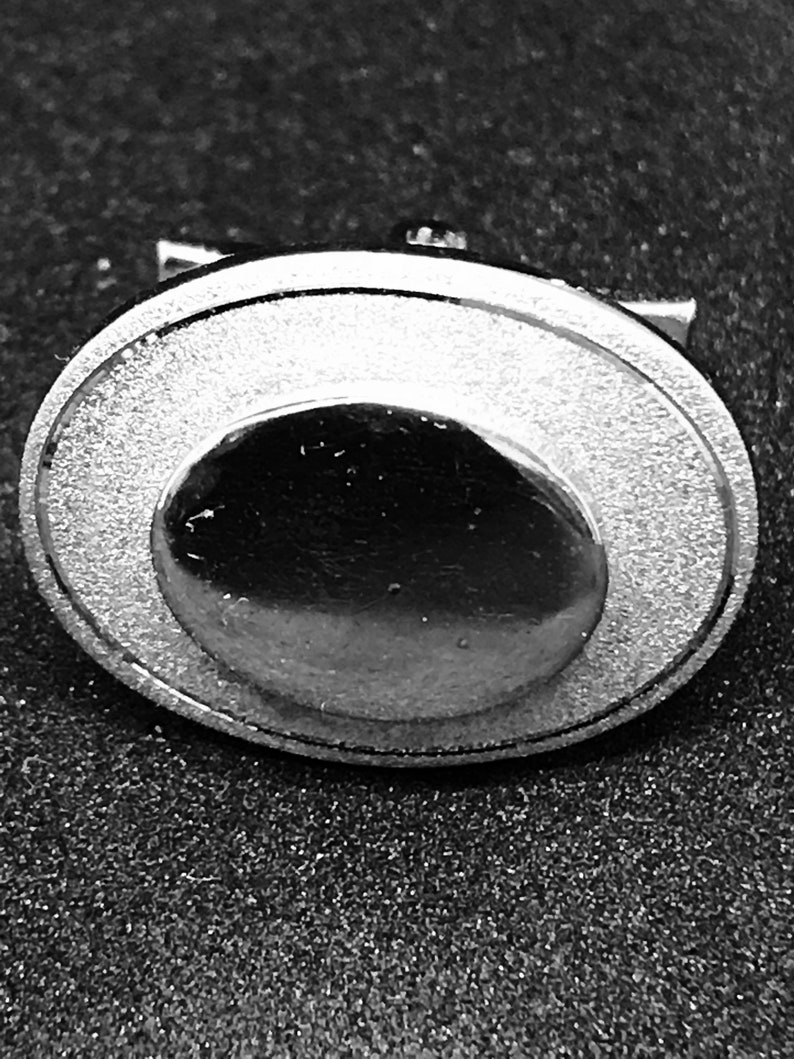 Vintage Silver Oval Cuff Links