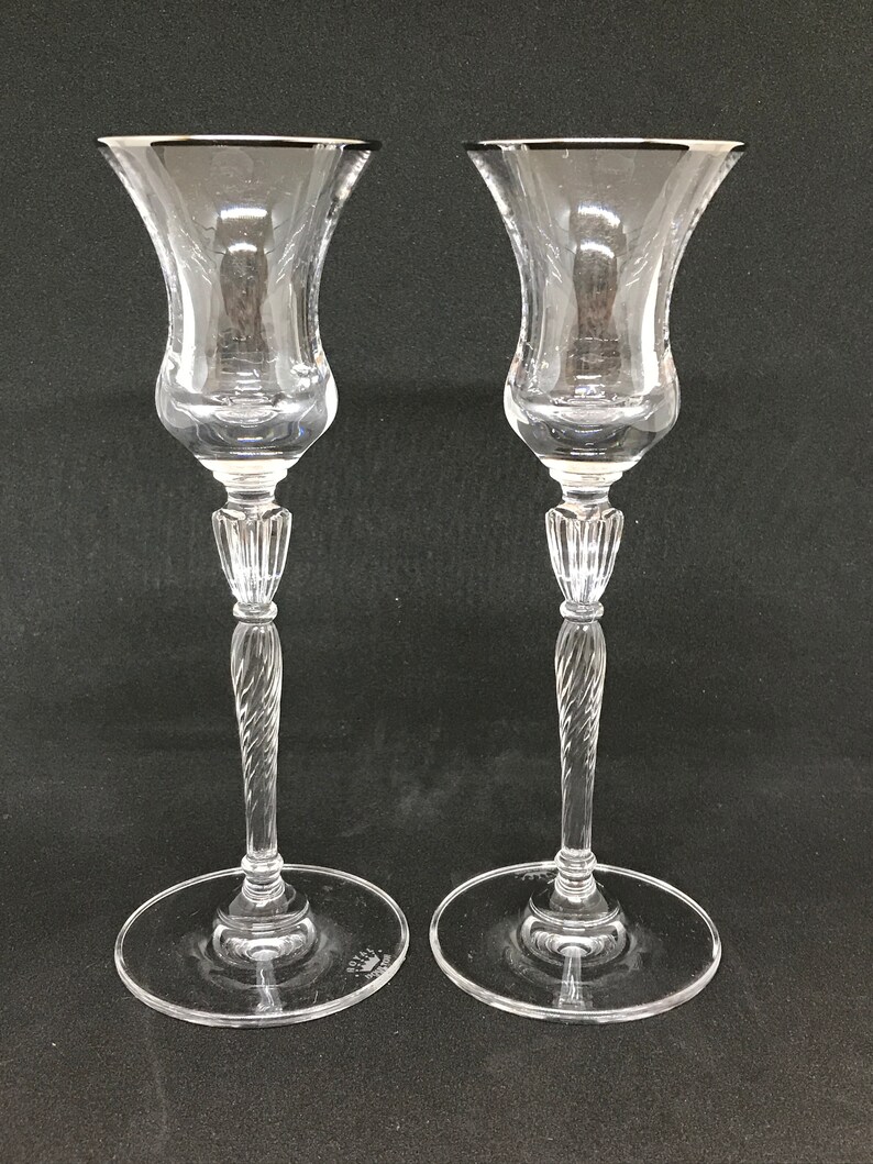 Vintage Royal Doulton Blown Glass Candle Holders with ...