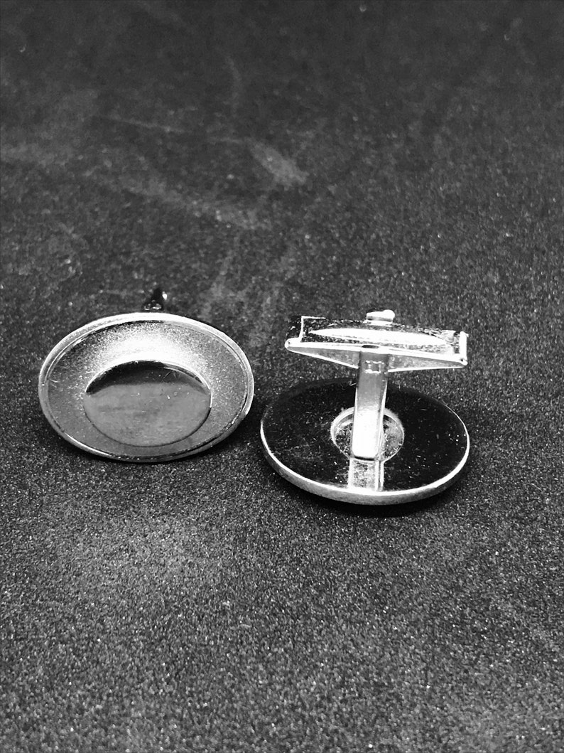 Vintage Silver Oval Cuff Links
