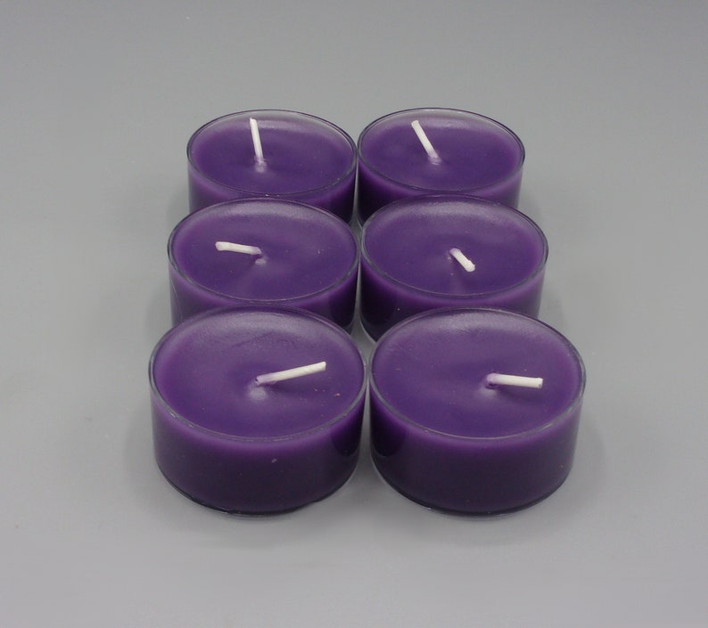 Unscented Tea Lights/ Purple/ Set of Six/ Prayer Candles/ Etsy